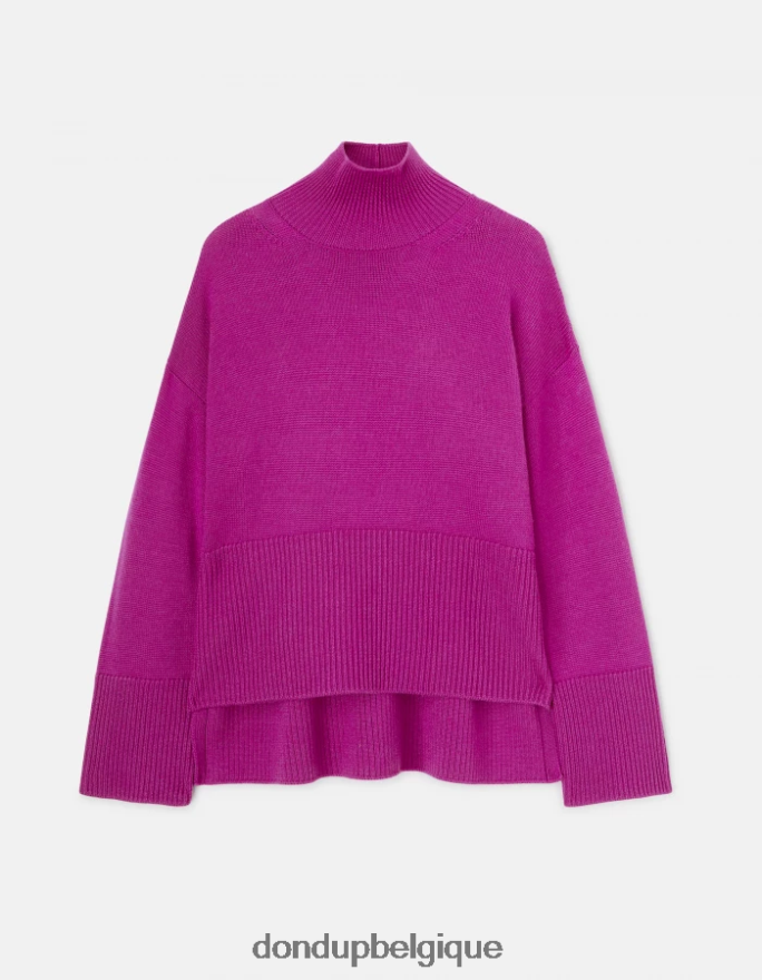 femmes vêtements DONDUP barbabietola pull oversize en laine à col polo 8826D0296