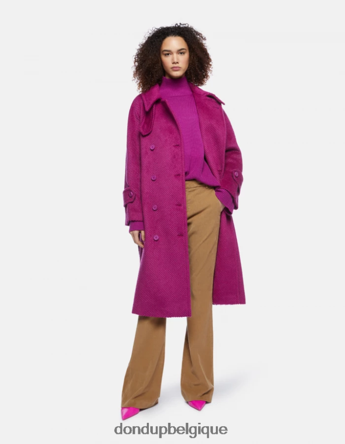femmes vêtements DONDUP barbabietola pull oversize en laine à col polo 8826D0296