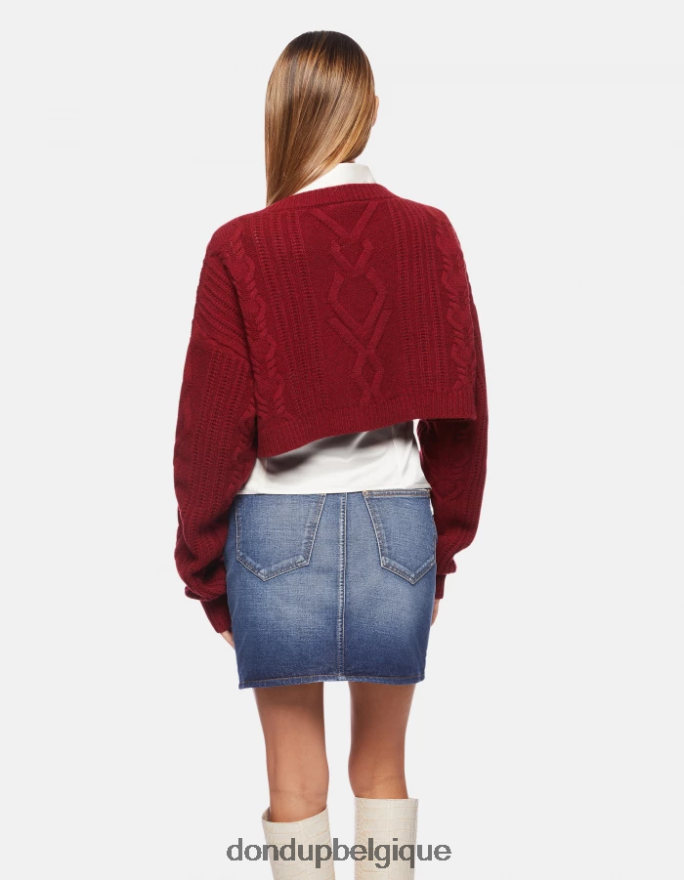 femmes vêtements DONDUP barbabietola pull à col rond en laine 8826D0327