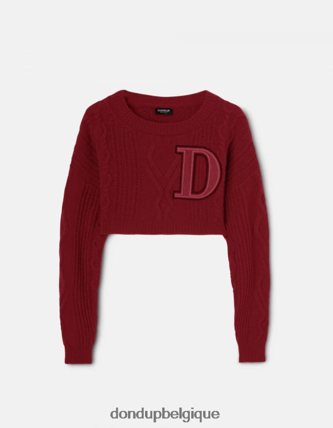femmes vêtements DONDUP barbabietola pull à col rond en laine 8826D0327