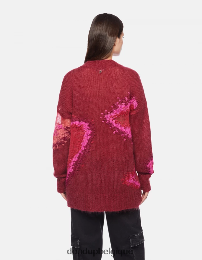 femmes vêtements DONDUP barbabietola pull à col rond en mohair 8826D0312