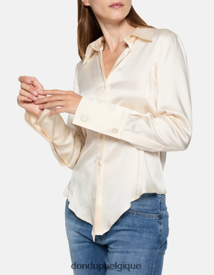 femmes vêtements DONDUP baudet chemise slim en satin 8826D0253