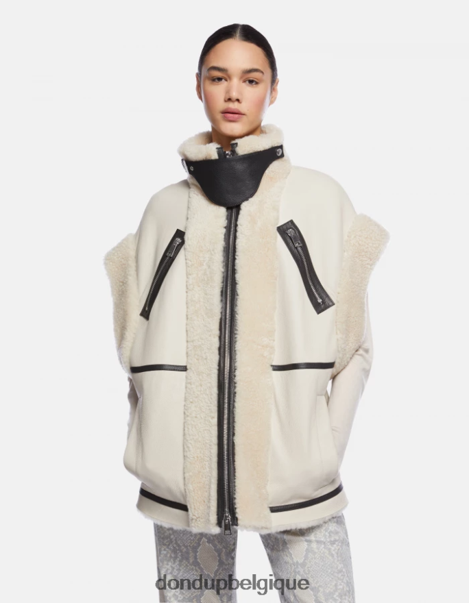 femmes vêtements DONDUP baudet gilet ample en peau lainée 8826D0361