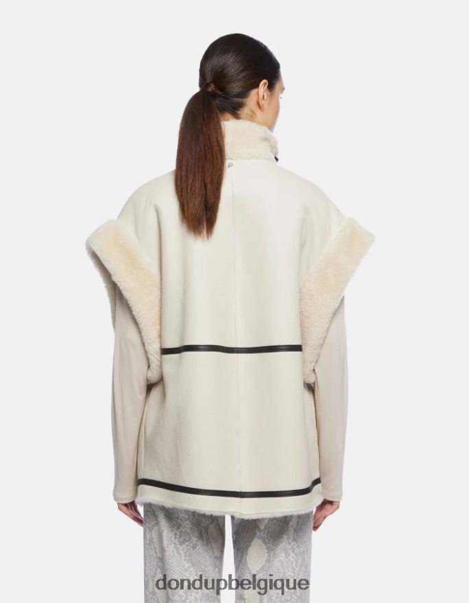 femmes vêtements DONDUP baudet gilet ample en peau lainée 8826D0361