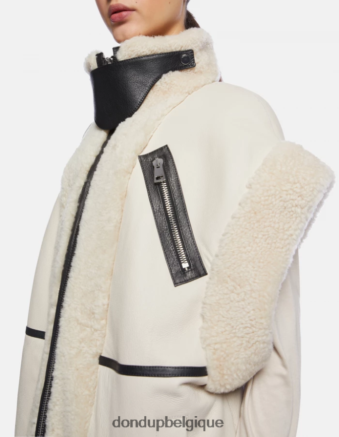 femmes vêtements DONDUP baudet gilet ample en peau lainée 8826D0361
