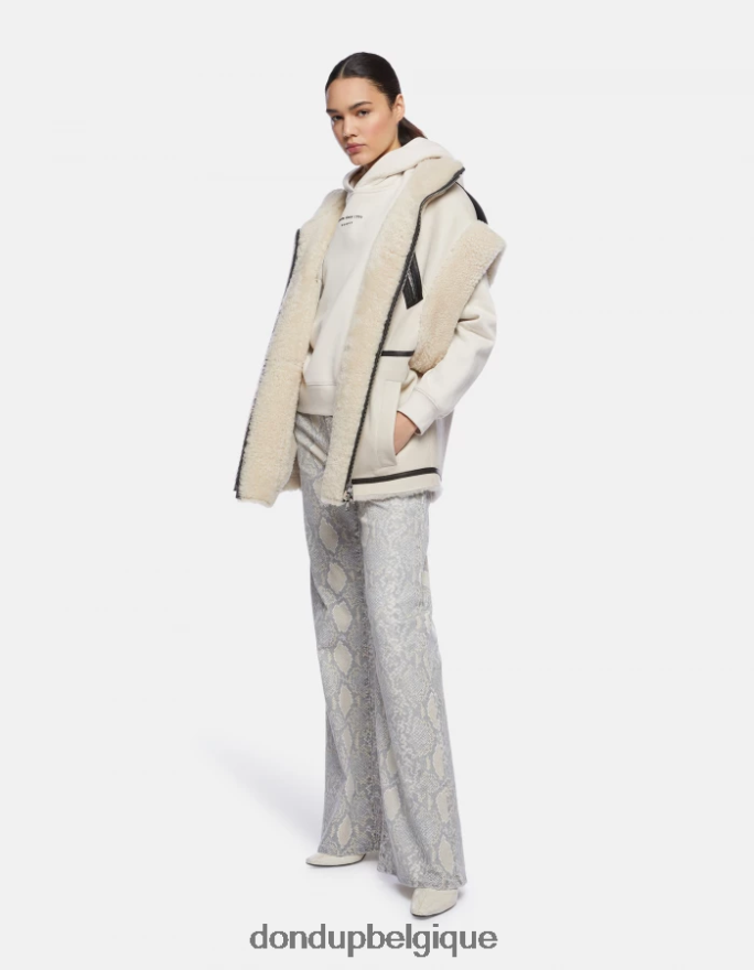 femmes vêtements DONDUP baudet gilet ample en peau lainée 8826D0361