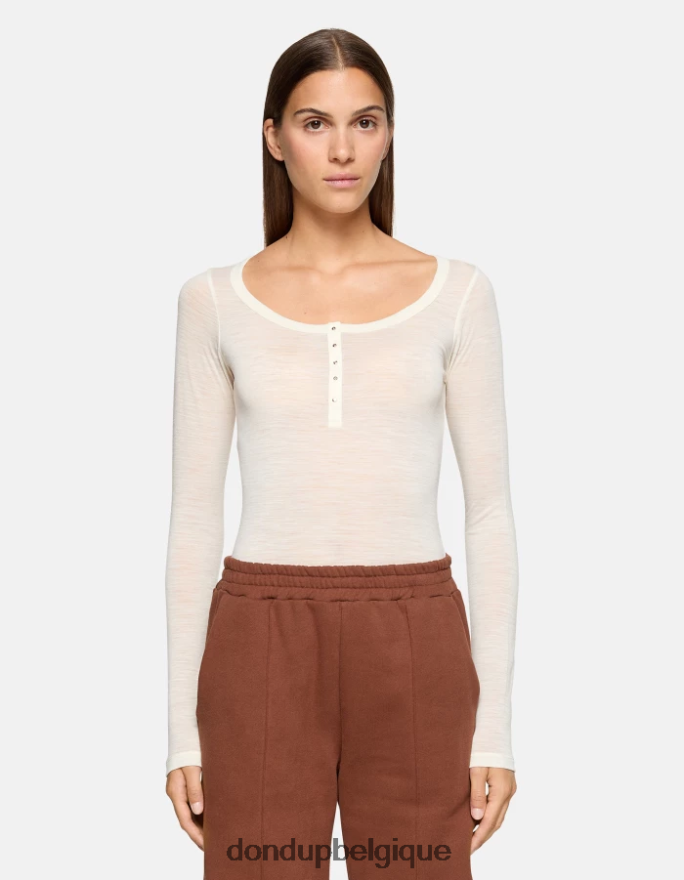 femmes vêtements DONDUP baudet haut henley slim en laine 8826D0431