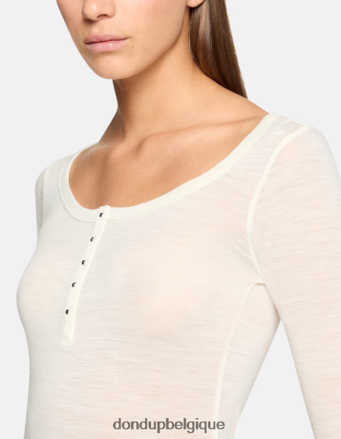 femmes vêtements DONDUP baudet haut henley slim en laine 8826D0431