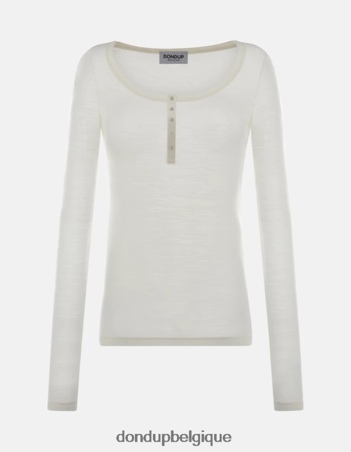 femmes vêtements DONDUP baudet haut henley slim en laine 8826D0431