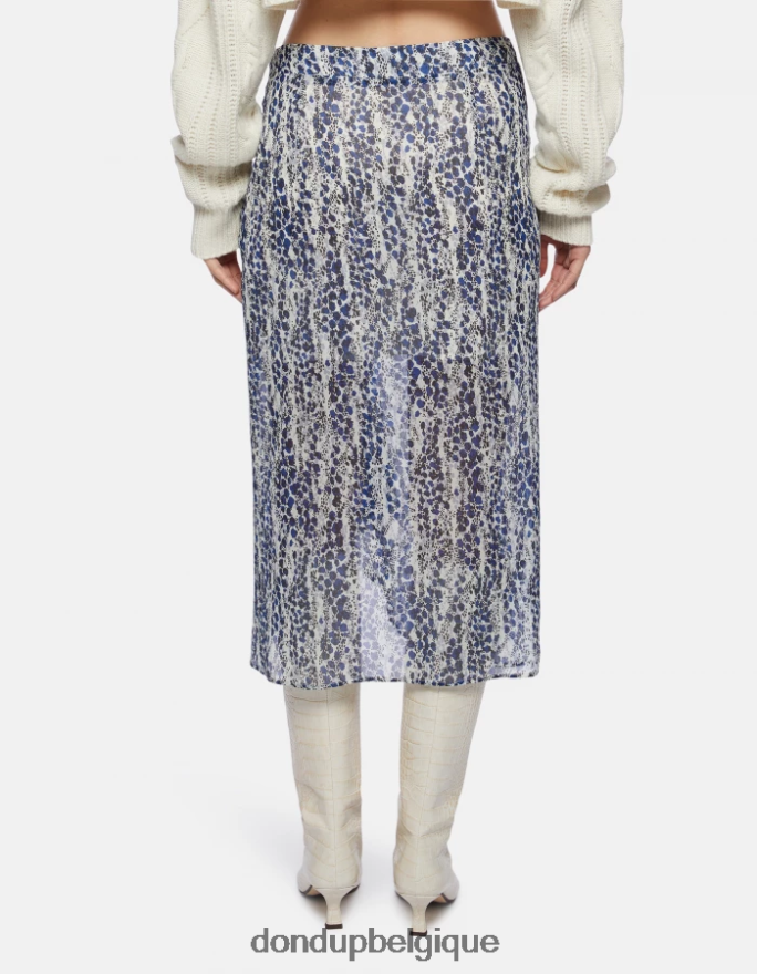 femmes vêtements DONDUP baudet jupe mi-longue en georgette 8826D0401