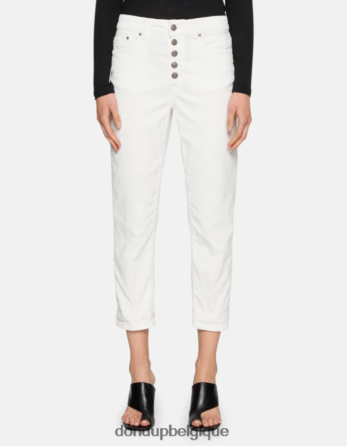 femmes vêtements DONDUP baudet koons pantalon ample en velours 8826D071
