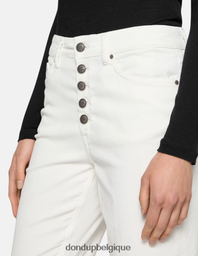 femmes vêtements DONDUP baudet koons pantalon ample en velours 8826D071