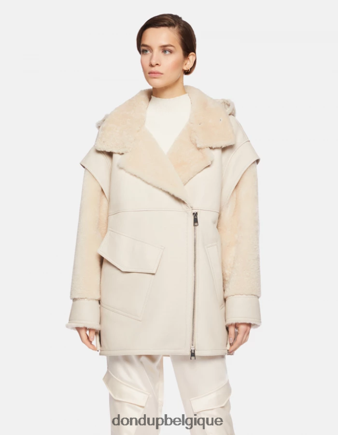 femmes vêtements DONDUP baudet manteau oversize en peau lainée 8826D0362