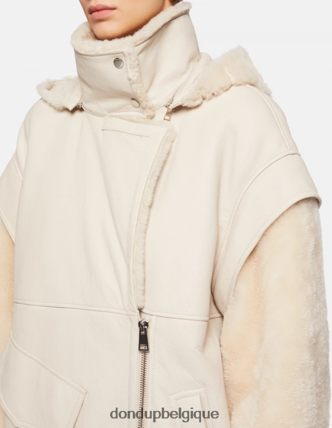 femmes vêtements DONDUP baudet manteau oversize en peau lainée 8826D0362