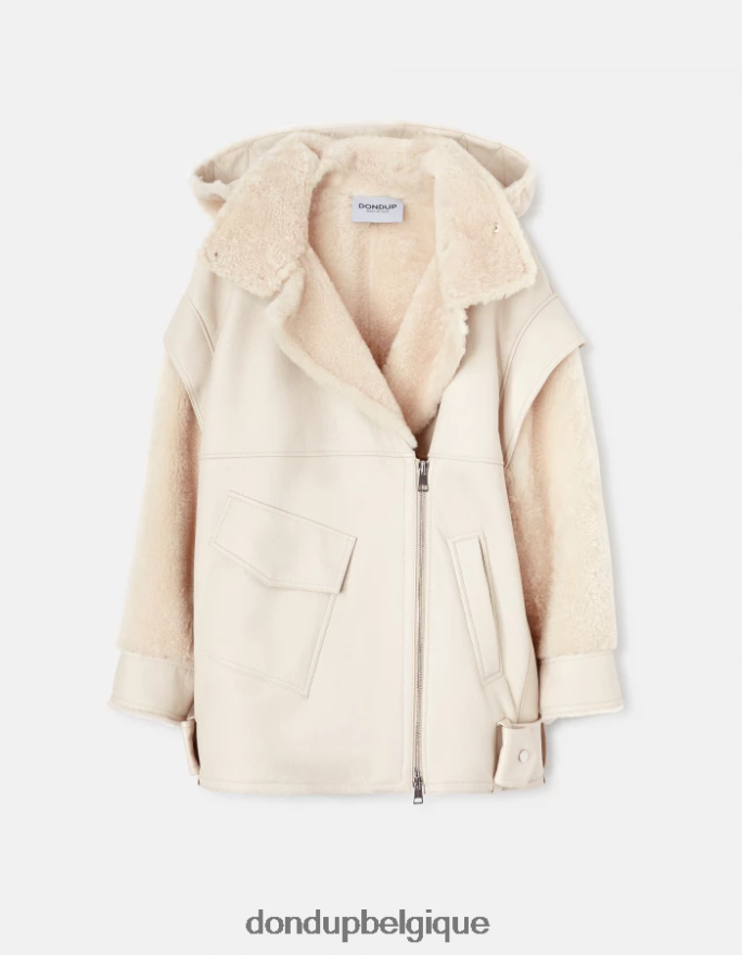 femmes vêtements DONDUP baudet manteau oversize en peau lainée 8826D0362