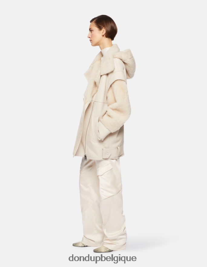 femmes vêtements DONDUP baudet manteau oversize en peau lainée 8826D0362