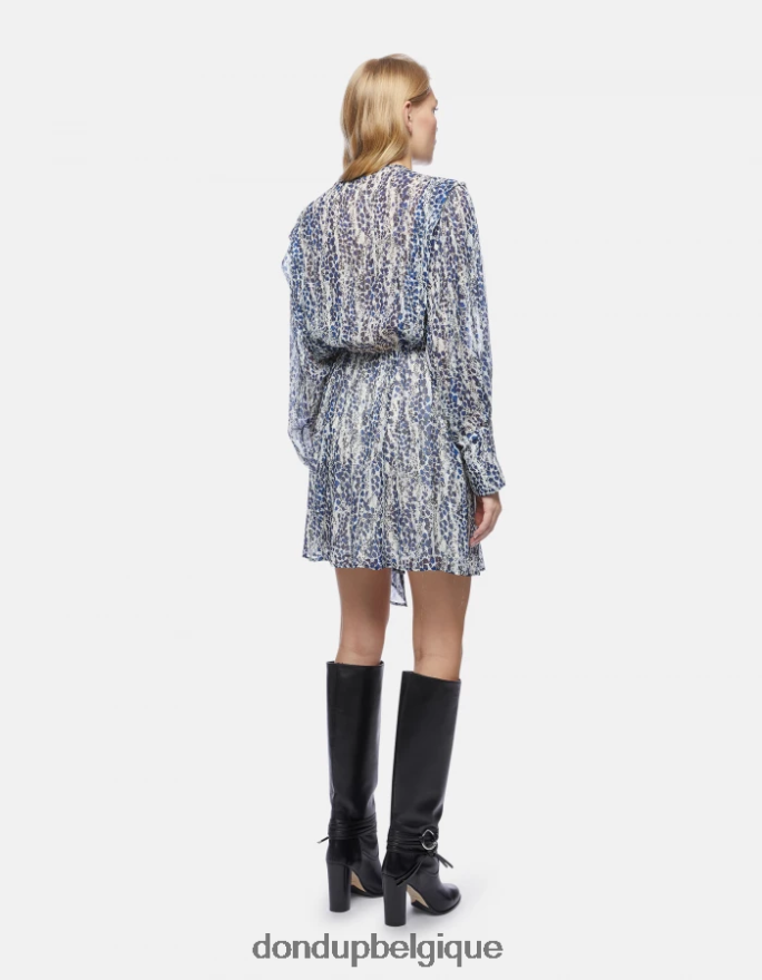 femmes vêtements DONDUP baudet robe courte en georgette 8826D0289