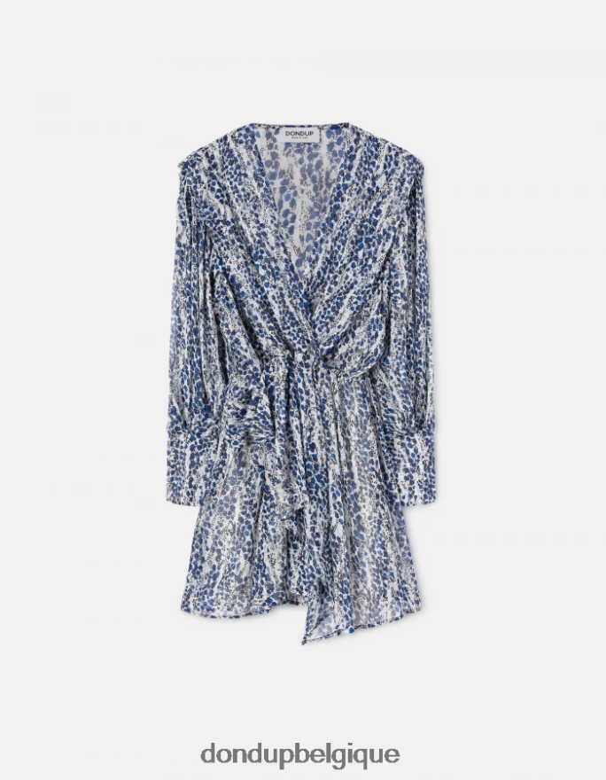 femmes vêtements DONDUP baudet robe courte en georgette 8826D0289
