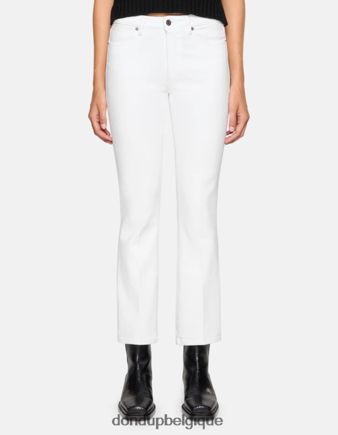 femmes vêtements DONDUP blanc Jean bootcut super skinny Mandy en denim bull stretch 8826D016