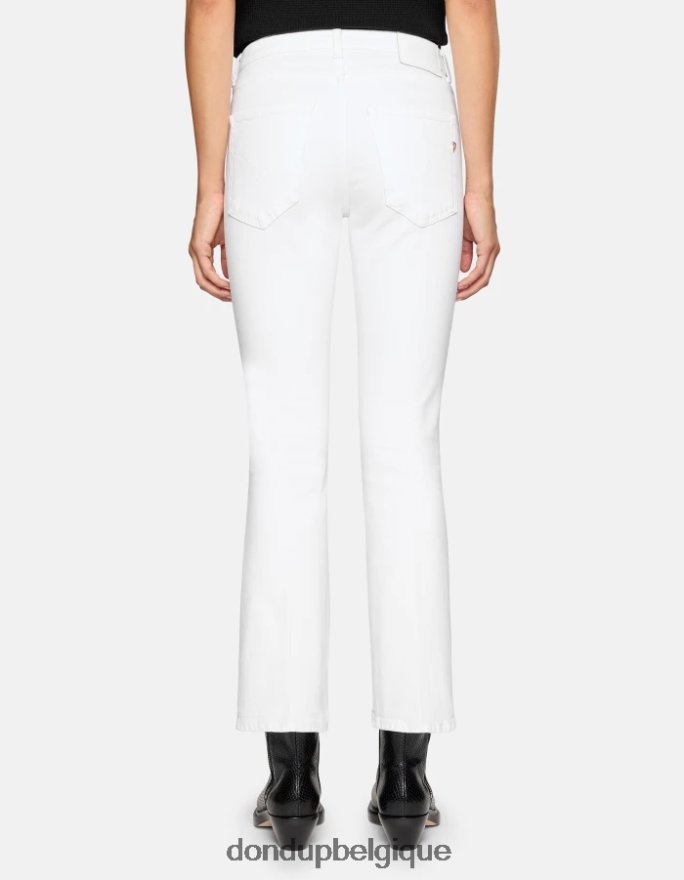 femmes vêtements DONDUP blanc Jean bootcut super skinny Mandy en denim bull stretch 8826D016