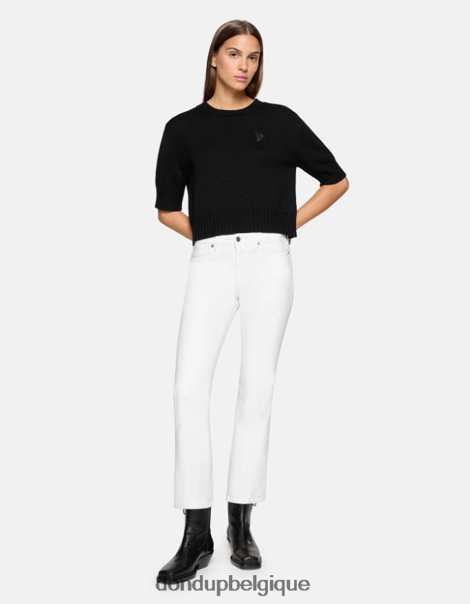 femmes vêtements DONDUP blanc Jean bootcut super skinny Mandy en denim bull stretch 8826D016