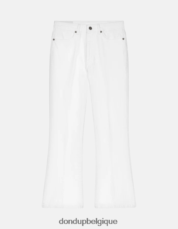 femmes vêtements DONDUP blanc Jean bootcut super skinny Mandy en denim bull stretch 8826D016