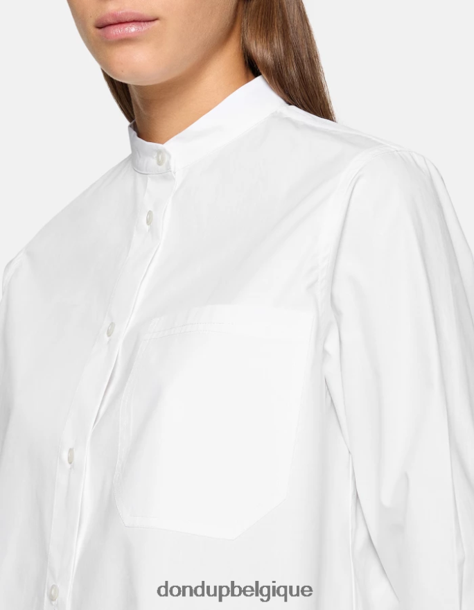 femmes vêtements DONDUP blanc chemise en popeline coupe classique 8826D0260