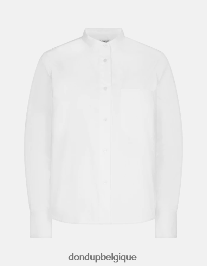 femmes vêtements DONDUP blanc chemise en popeline coupe classique 8826D0260