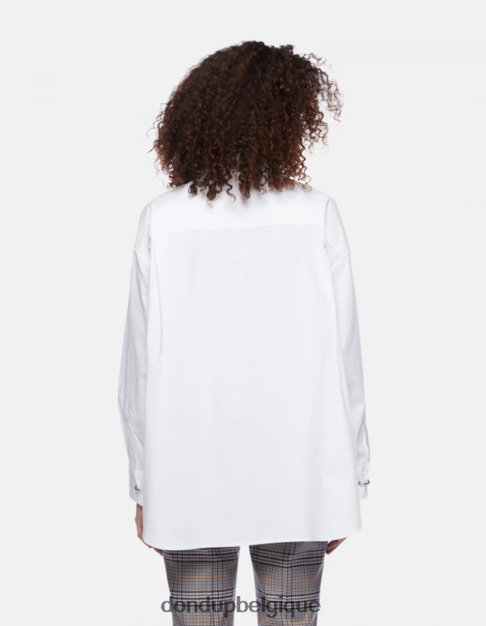 femmes vêtements DONDUP blanc chemise oversize en popeline 8826D0243