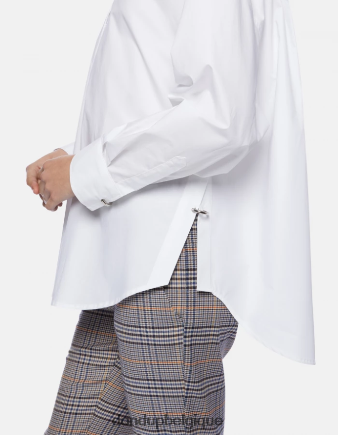 femmes vêtements DONDUP blanc chemise oversize en popeline 8826D0243
