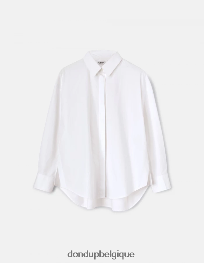 femmes vêtements DONDUP blanc chemise oversize en popeline 8826D0243