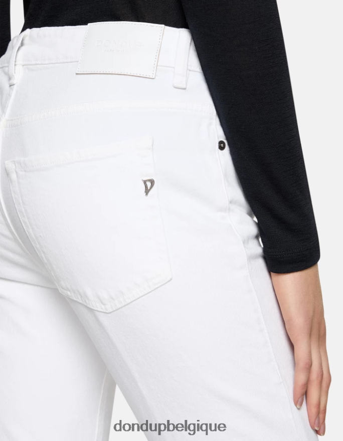 femmes vêtements DONDUP blanc jean mila coupe carotte en denim bull stretch 8826D051