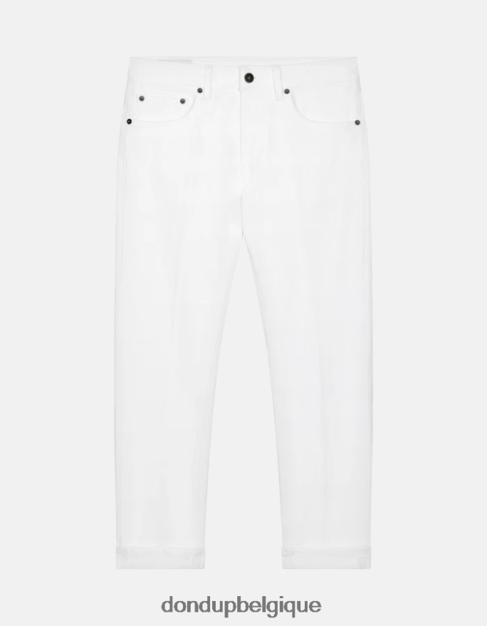 femmes vêtements DONDUP blanc jean mila coupe carotte en denim bull stretch 8826D051