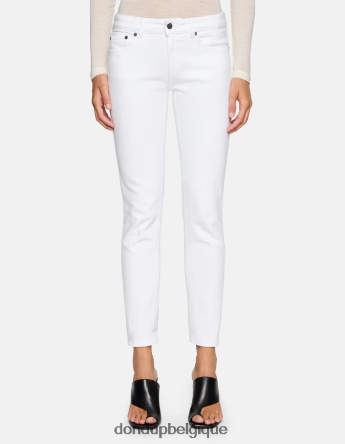 femmes vêtements DONDUP blanc jean monroe coupe skinny en denim bull stretch 8826D024