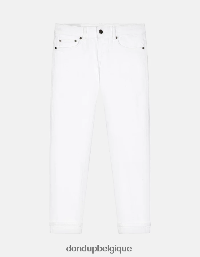 femmes vêtements DONDUP blanc jean monroe coupe skinny en denim bull stretch 8826D024