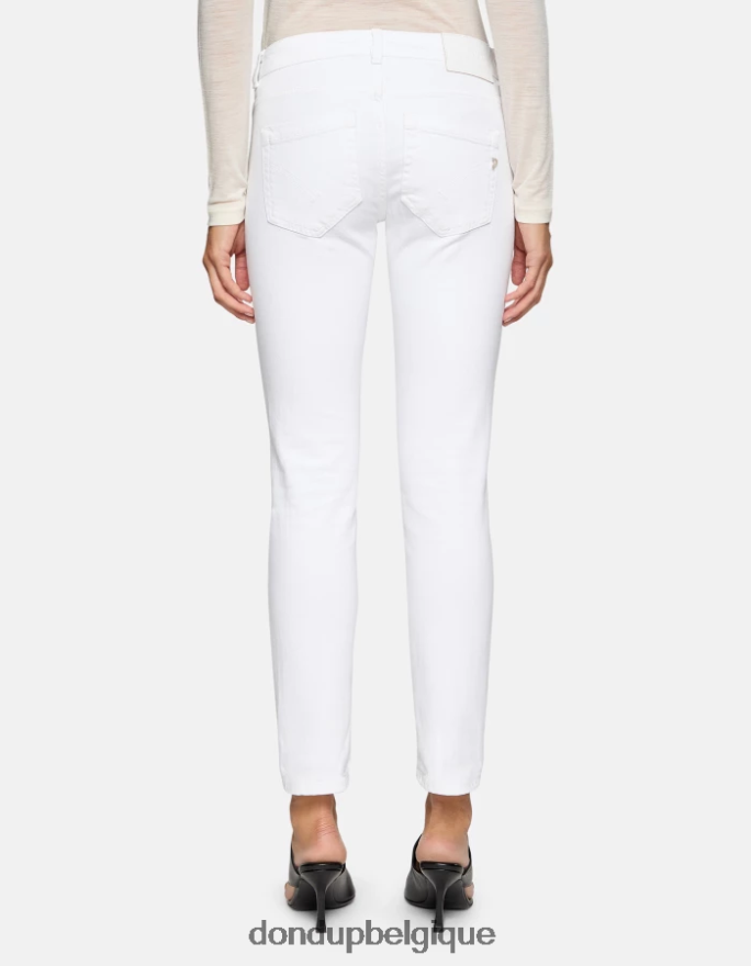 femmes vêtements DONDUP blanc jean monroe coupe skinny en denim bull stretch 8826D024