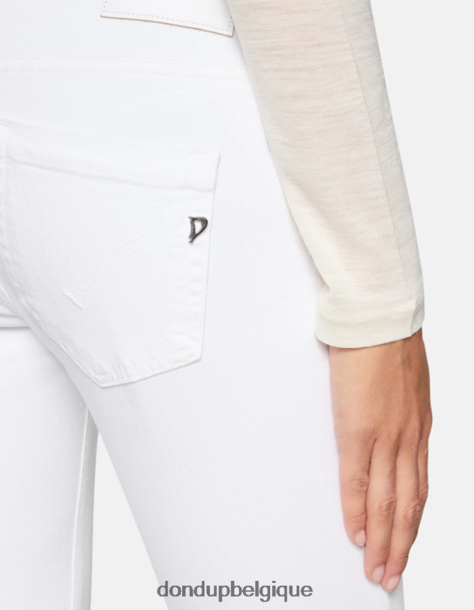 femmes vêtements DONDUP blanc jean monroe coupe skinny en denim bull stretch 8826D024