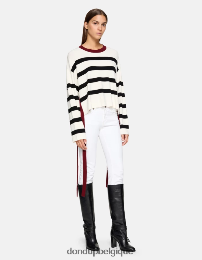 femmes vêtements DONDUP blanc jean monroe coupe skinny en denim bull stretch 8826D024