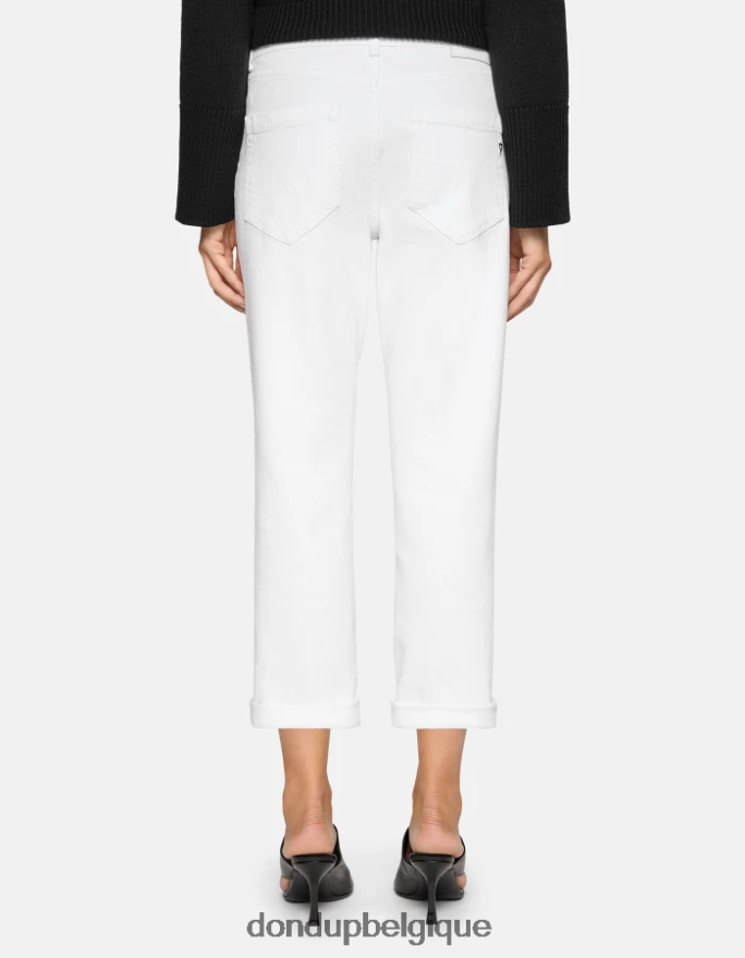 femmes vêtements DONDUP blanc koons - jean ample en denim bull stretch 8826D031