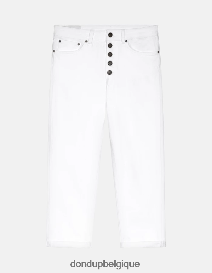 femmes vêtements DONDUP blanc koons - jean ample en denim bull stretch 8826D031