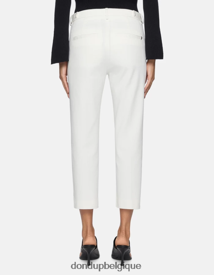 femmes vêtements DONDUP blanc pantalon coupe carotte en coton ariel 8826D0202