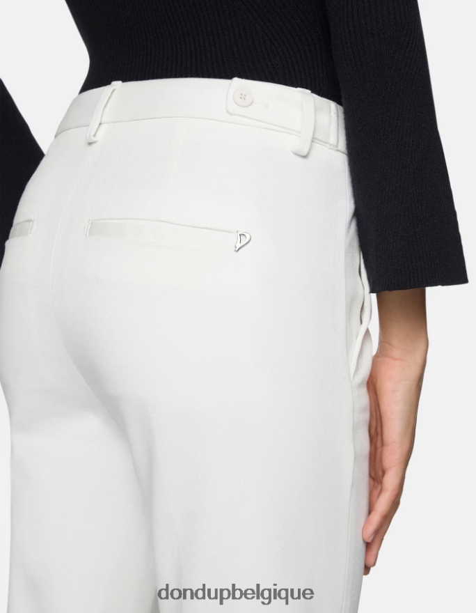 femmes vêtements DONDUP blanc pantalon coupe carotte en coton ariel 8826D0202