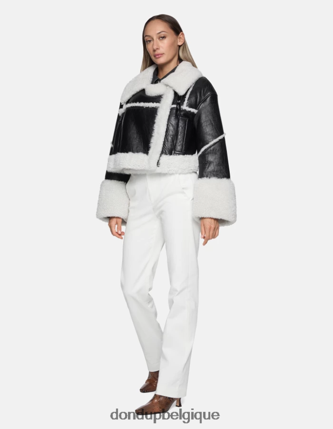 femmes vêtements DONDUP blanc pantalon coupe classique en coton Patty 8826D0150