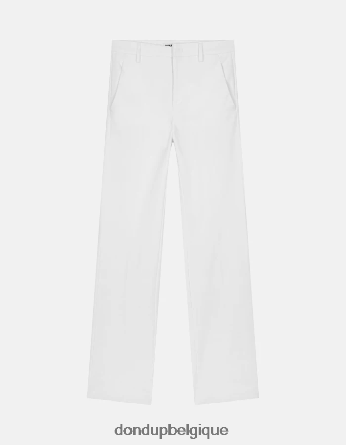 femmes vêtements DONDUP blanc pantalon coupe classique en coton Patty 8826D0150