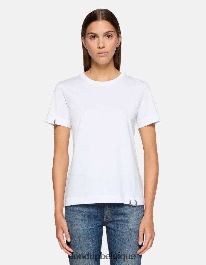 femmes vêtements DONDUP blanc t-shirt coupe classique 8826D0410