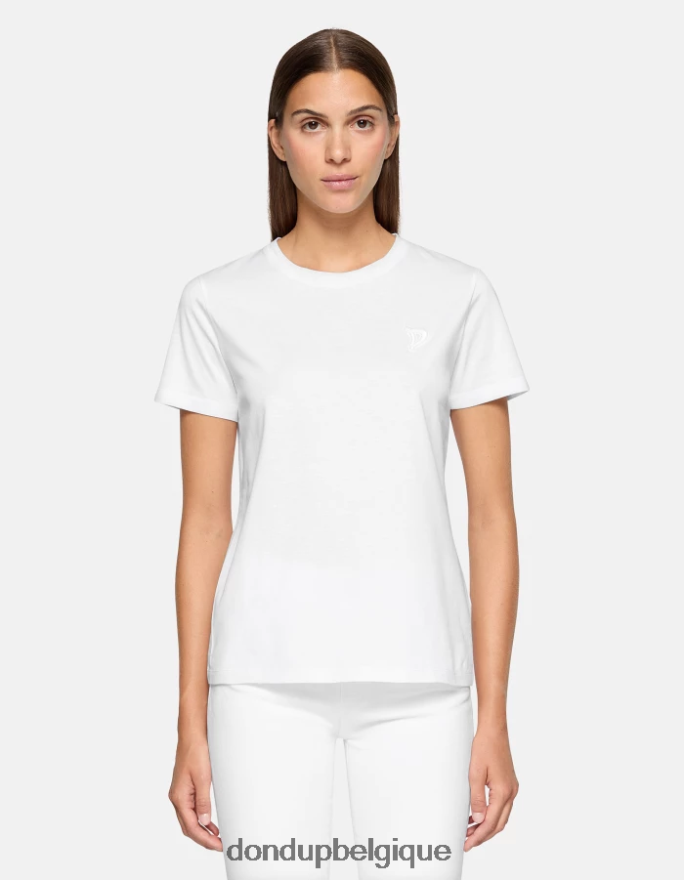 femmes vêtements DONDUP blanc t-shirt coupe classique 8826D0412