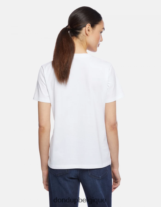 femmes vêtements DONDUP blanc t-shirt coupe classique 8826D0417