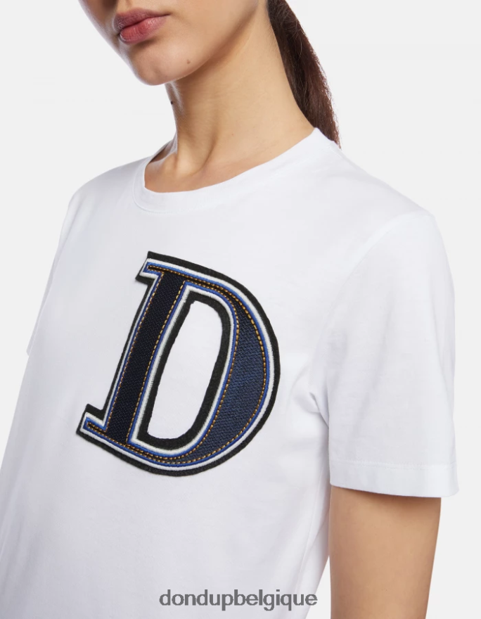 femmes vêtements DONDUP blanc t-shirt coupe classique 8826D0417