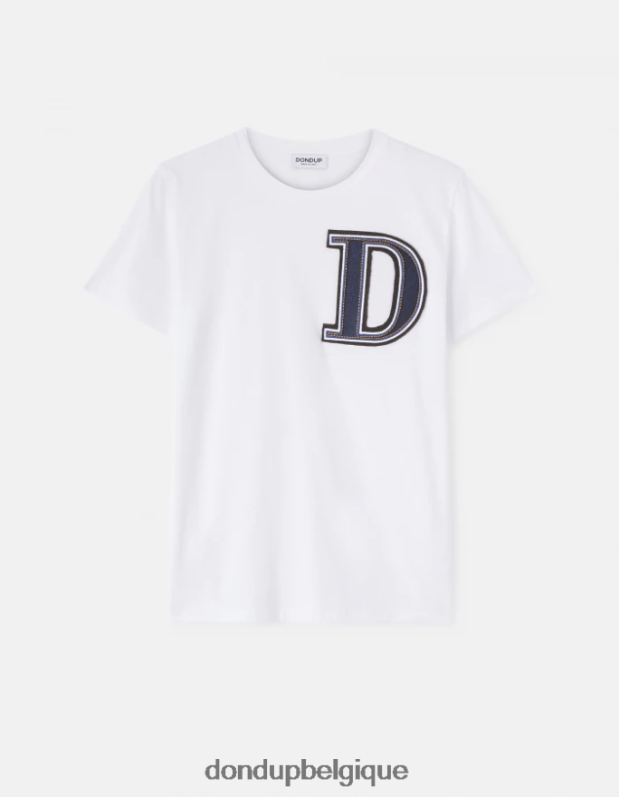 femmes vêtements DONDUP blanc t-shirt coupe classique 8826D0417