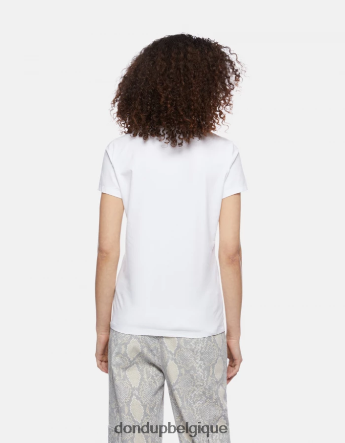 femmes vêtements DONDUP blanc t-shirt slim en jersey 8826D0419